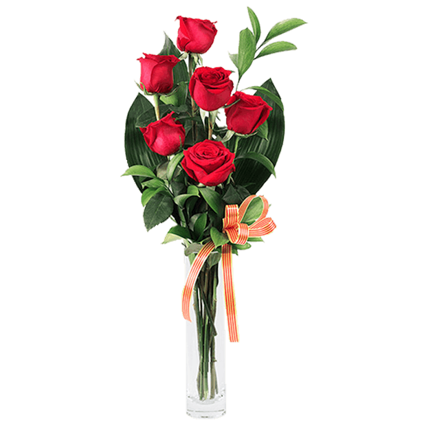 Bouquet di 6 Rose Rosse