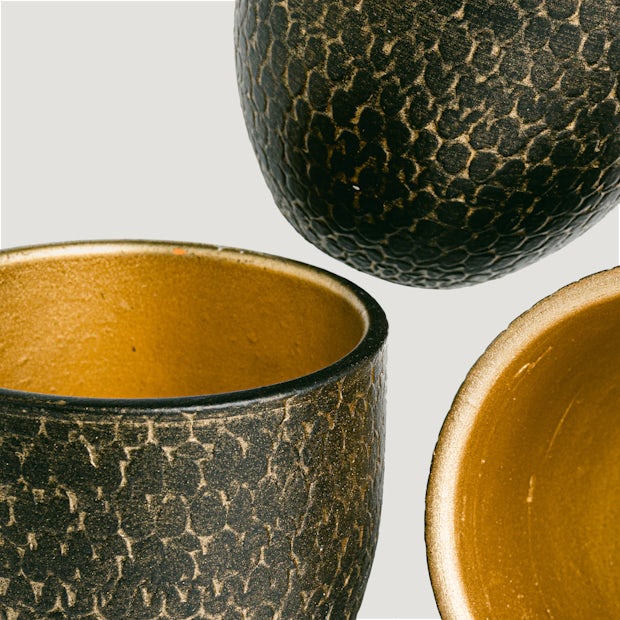 Vaso Decorativo - Dourado e Verde - Ceramica 27CM - Marrocos For You